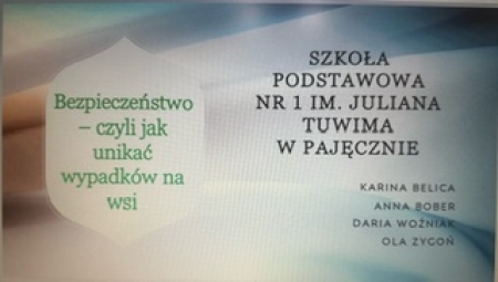 Konkurs plastyczny pt. ''Bezpieczeństwo – czyli jak unikać wypadków na wsi''